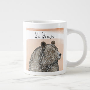 Caneca De Café Grande Urso de fofinhos   Ser Corajoso