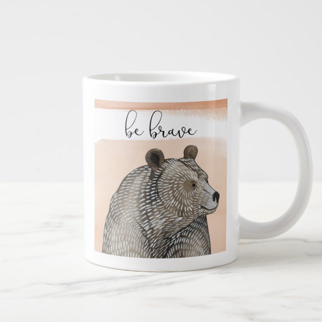 Caneca De Café Grande Urso de fofinhos | Ser Corajoso (Direita)