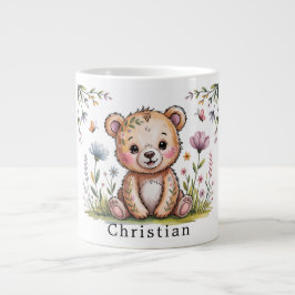 Caneca De Café Grande Urso Floral Que Podemos Ampliar O Presente De Chá 