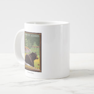 Caneca De Café Grande Urso Negro na Floresta - Monte Adams, Washington