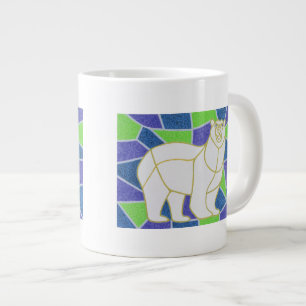 Caneca De Café Grande Urso polar no vitral