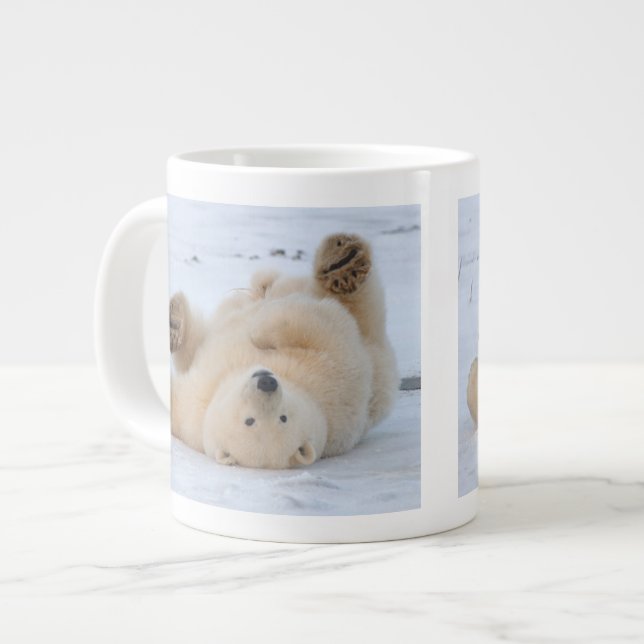Caneca De Café Grande urso polar, Ursus maritimus, filhote 3 (Frente Esquerda)
