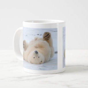 Caneca De Café Grande urso polar, Ursus maritimus, filhote rolando 3