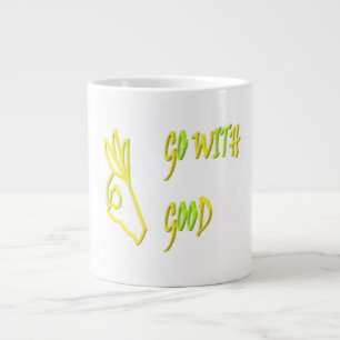 CANECA DE CAFÉ GRANDE VÁ COM BOM TIPO DE LOGOTIPO PALAVRAS DE DESIGN DE