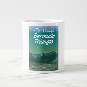 Caneca De Café Grande Vá mergulhar! Cartaz de viagem do triângulo das Be