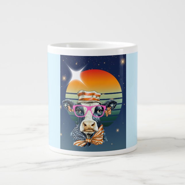 Caneca De Café Grande Vaca Americana (Frente)