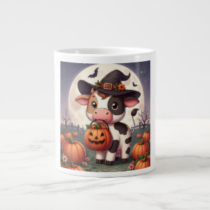 Caneca De Café Grande Vaca-bruxa-bruxa-do-Halloween
