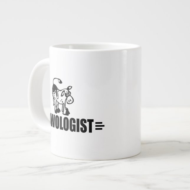 Caneca De Café Grande Vaca Engraçada (Frente Esquerda)