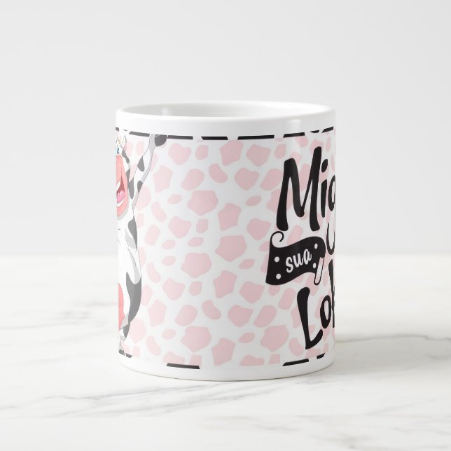 Caneca De Café Grande Vaca Engraçada “Miga Sua Loka (Frente)