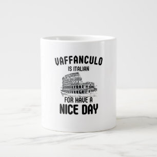 Caneca De Café Grande Vaffanculo é italiano por ter um bom dia, italiano