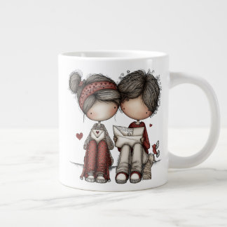 Caneca De Café Grande Valentine – Sweet Love Letters Specialty Mug