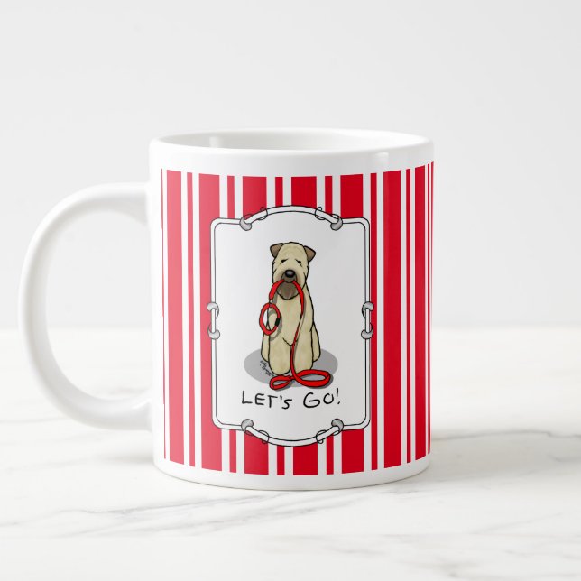 Caneca De Café Grande Vamos! Cão de Terrier de Walk Wheaten (batido em 1 (Esquerda)