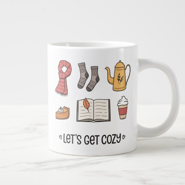 Caneca De Café Grande Vamos Get Cozy (Direita)