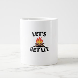Caneca De Café Grande Vamos Sai - Campfire Vibes - Camping Adventure