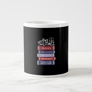 Caneca De Café Grande Vamos Sai - Vintage Horror Book Lover Bookworm