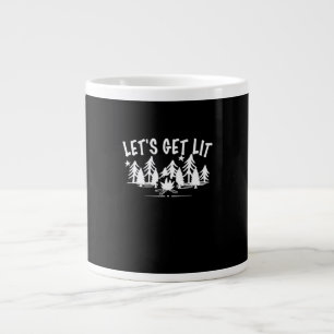 Caneca De Café Grande Vamos Sair - Cotação de Camping - Texto Branco Clá