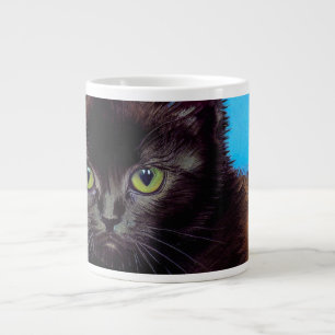 Caneca De Café Grande Van Gogh Cat e Flores