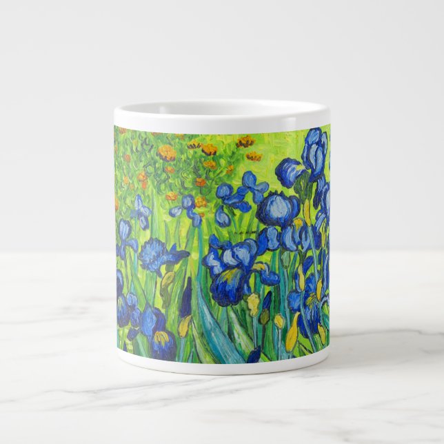 Caneca De Café Grande Van Gogh Irises (Frente)