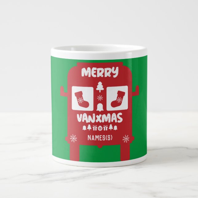 Caneca De Café Grande Vanlife Natal e presentes de Natal (Frente)