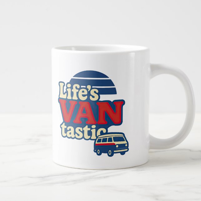 Caneca De Café Grande VANtastic Red Cream Blue Edition (Direita)