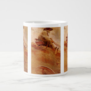 Caneca De Café Grande Vaqueiros Vintage, A Carroça de Minério por NC Wye