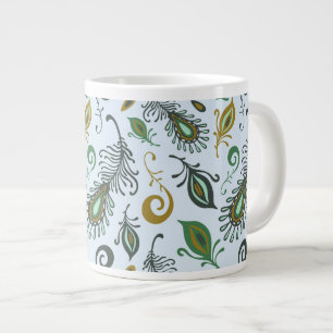 Caneca De Café Grande Vários Penas Coloridas