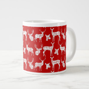 Caneca De Café Grande Veado de Silhouette Rustic em Red Specialty Mug