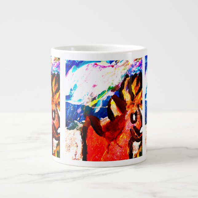 Caneca De Café Grande Veado no inverno (Frente)