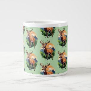Caneca De Café Grande Veado-vermelho