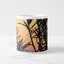 Caneca De Café Grande Vegetação ao pôr do sol