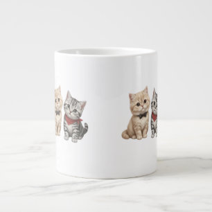 Caneca De Café Grande Vela de Gato Fofo para Amantes de Gatos