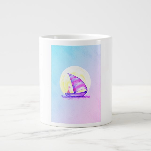 Caneca De Café Grande Velejando com a Raposa (Frente)