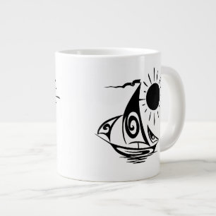 Caneca De Café Grande Velejo no Dia Preguiçoso