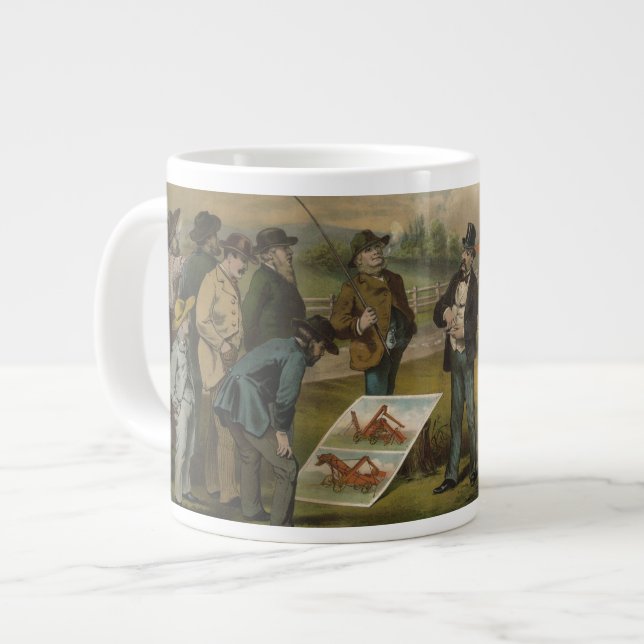 Caneca De Café Grande Vendedor Em Campo Com Máquina De Fazendas De Venda (Frente Esquerda)