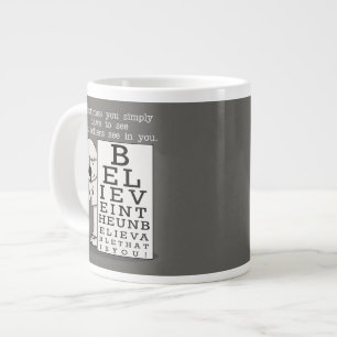 Caneca De Café Grande Ver é o gráfico dos olhos de crença