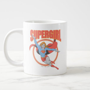 Caneca De Café Grande Verdadeiro Gráfico Voador da Supermenina Vintage