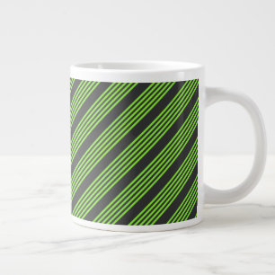 Caneca De Café Grande Verde limão e carvão de cinco faixas