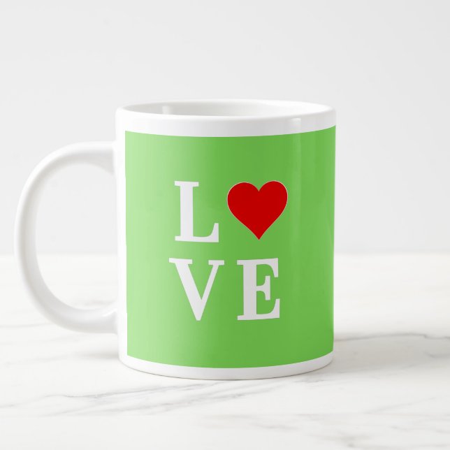 Caneca De Café Grande Verde limão Na moda LOVE Modern (Esquerda)