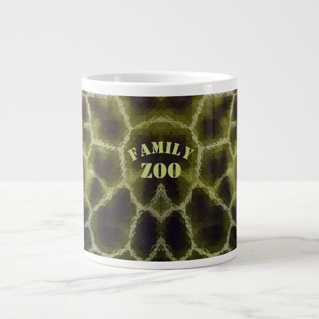 Caneca De Café Grande Verde-oliva de impressão animal (Frente)