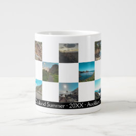 Caneca De Café Grande Verificador de Colagem de Fotos - Costa de Verão N