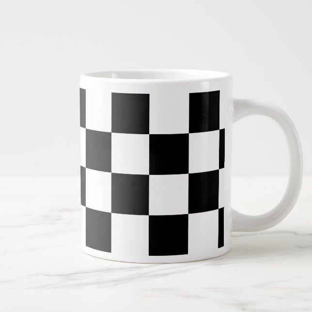 Caneca De Café Grande Verificador Preto e Branco (Direita)