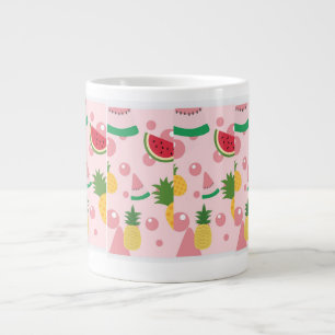 CANECA DE CAFÉ GRANDE VERMELHO E PINTO COM IMPRESSÕES DE WATERMELON