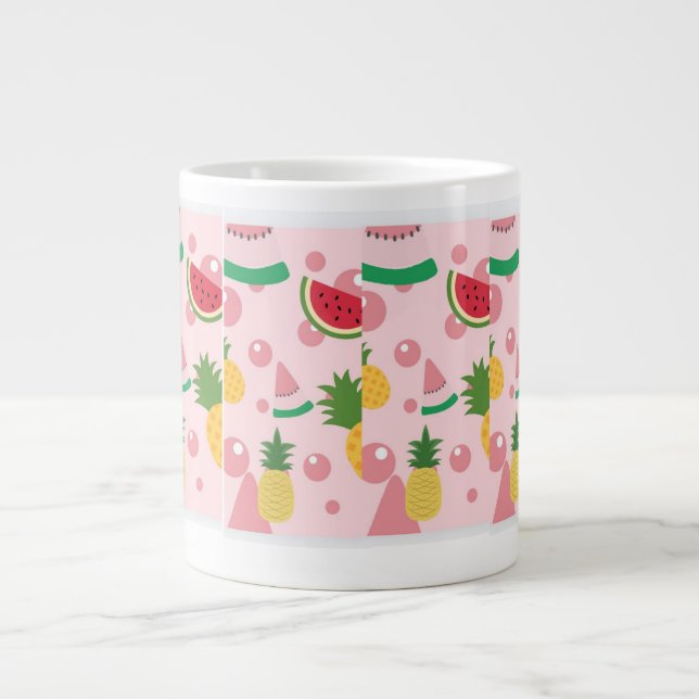 CANECA DE CAFÉ GRANDE VERMELHO E PINTO COM IMPRESSÕES DE WATERMELON (Frente)