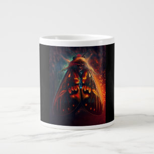 Caneca De Café Grande Versão Fantasia de uma Mariposa-Tigre com Rosto de