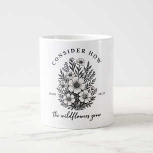 Caneca De Café Grande Versículo cristão inspirador Considerar