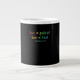 Caneca De Café Grande Versículo da Bíblia Cristã O Amor é Paciente O Amo