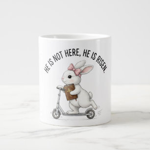 Caneca De Café Grande Verso de Páscoa Cristão Inspirador Ele Ressuscitou