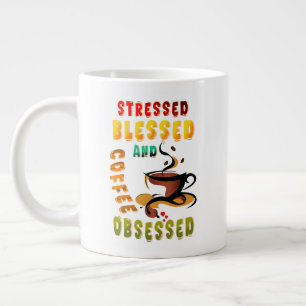 Caneca De Café Grande Vestido Abençoado E Café Obcecado