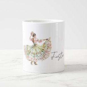 Caneca De Café Grande Vestido de Dança da Festa Mexicana