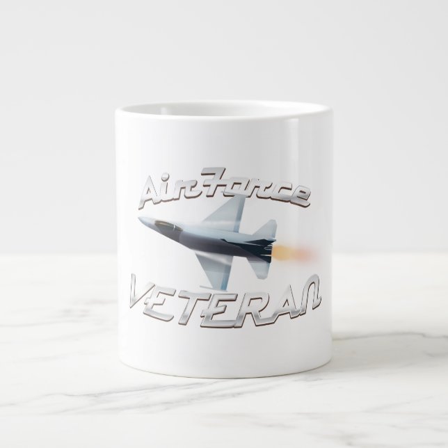 Caneca De Café Grande Veterano da Força Aérea (Frente)
